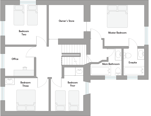 Cornwall Holiday Cottage First Floor Plan